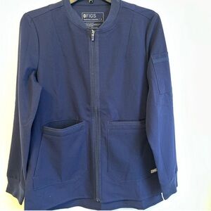 Figs Navy Blue Zip-Up Jacket
